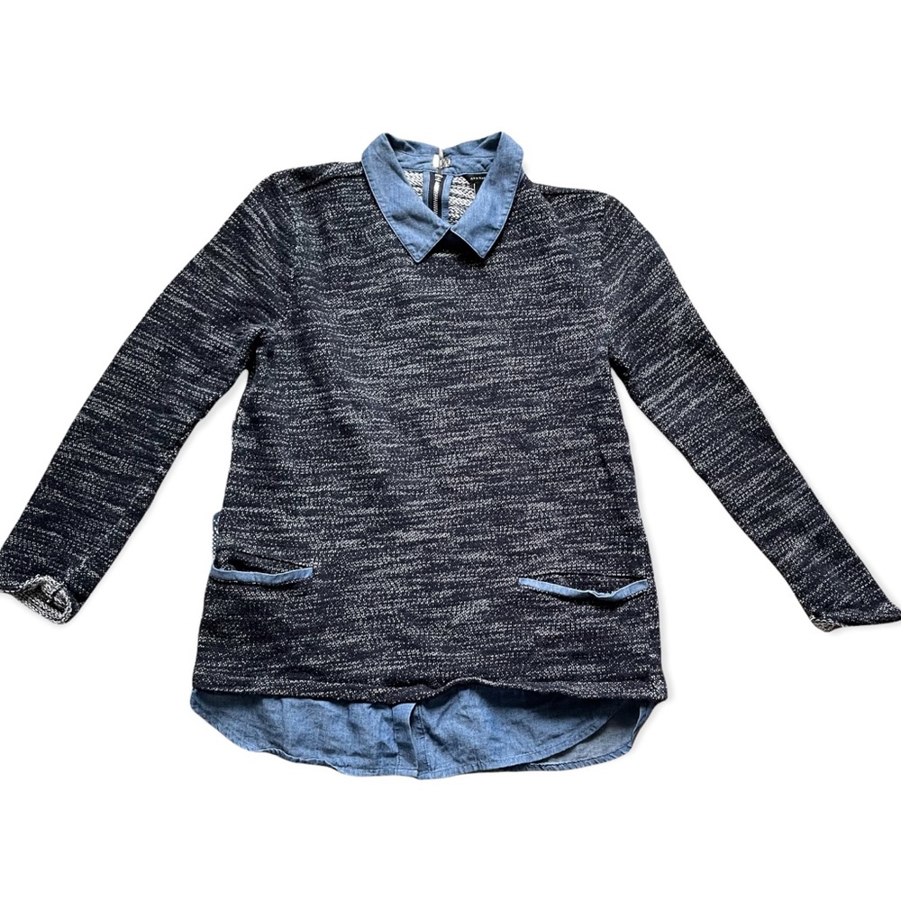 Ann Taylor Layered Tweed Top